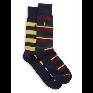 Big & Tall Polo Ralph Lauren 2-pk Striped Preppy Socks - King Size